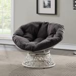 Gray Wicker Swivel Accent Chair