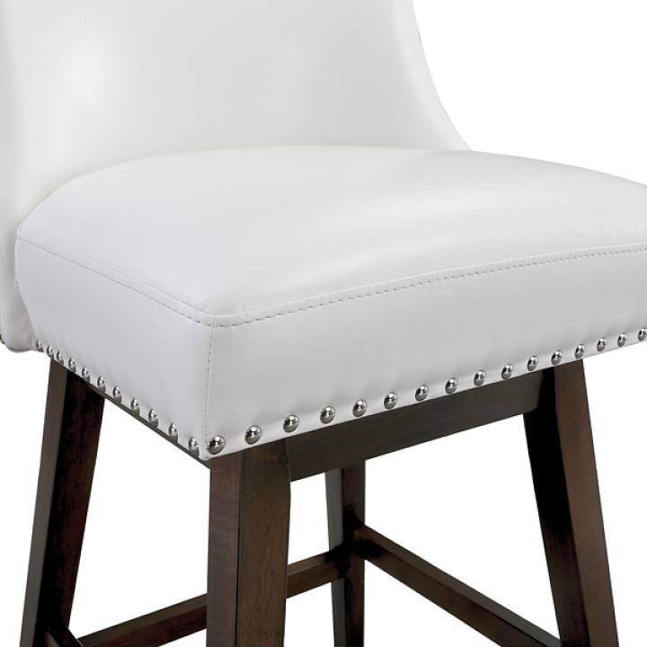 White Bowden Swivel Counter Stools, Set of 2