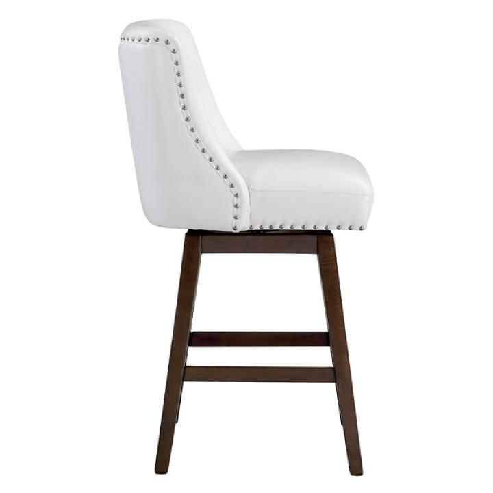 White Bowden Swivel Counter Stools, Set of 2