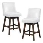 White Bowden Swivel Counter Stools, Set of 2