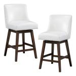 White Bowden Swivel Counter Stools, Set of 2