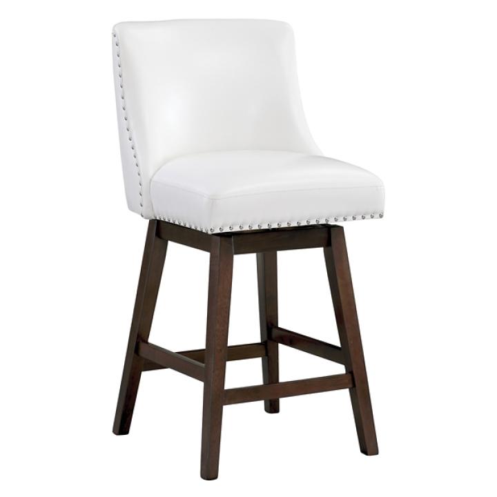 White Bowden Swivel Counter Stools, Set of 2