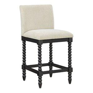 Linen Upholstered Spindle Eliza Counter Stool