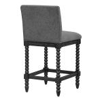 Charcoal Upholstered Spindle Eliza Counter Stool