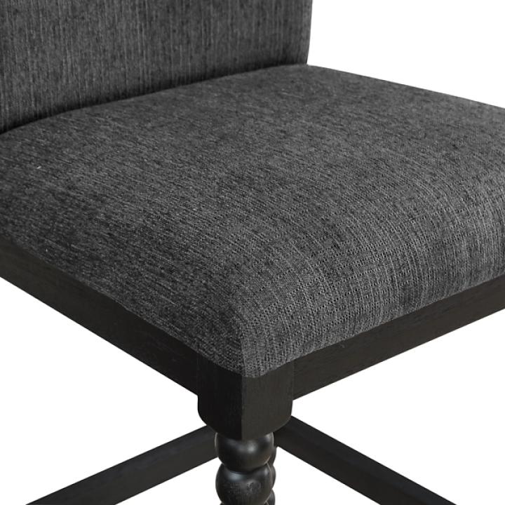 Charcoal Upholstered Spindle Eliza Counter Stool