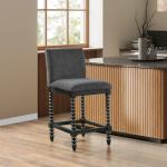 Charcoal Upholstered Spindle Eliza Counter Stool