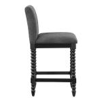 Charcoal Upholstered Spindle Eliza Counter Stool