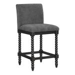 Charcoal Upholstered Spindle Eliza Counter Stool