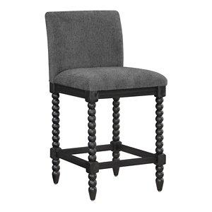 Charcoal Upholstered Spindle Eliza Counter Stool