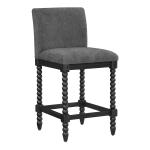Charcoal Upholstered Spindle Eliza Counter Stool