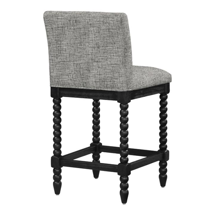Graphite Upholstered Spindle Eliza Counter Stool
