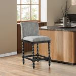 Graphite Upholstered Spindle Eliza Counter Stool