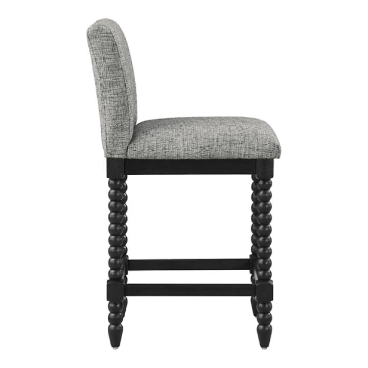 Graphite Upholstered Spindle Eliza Counter Stool