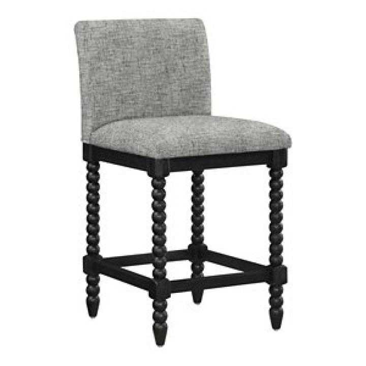 Graphite Upholstered Spindle Eliza Counter Stool