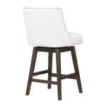 White Faux Leather Grant Swivel Counter Stool