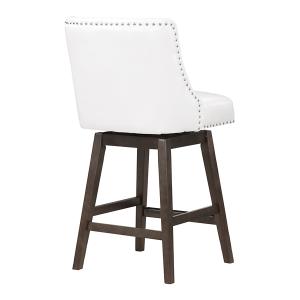 White Faux Leather Grant Swivel Counter Stool