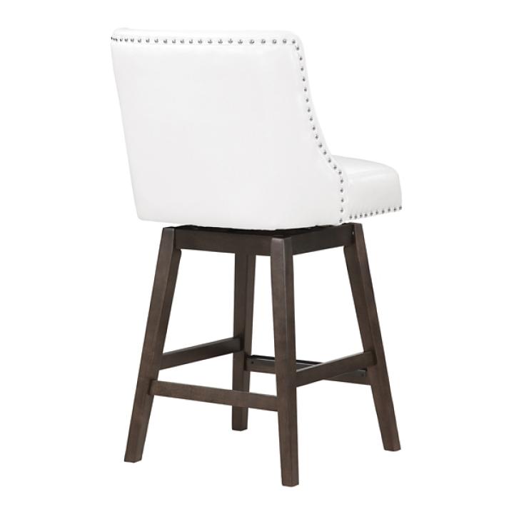 White Faux Leather Grant Swivel Counter Stool