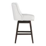 White Faux Leather Grant Swivel Counter Stool