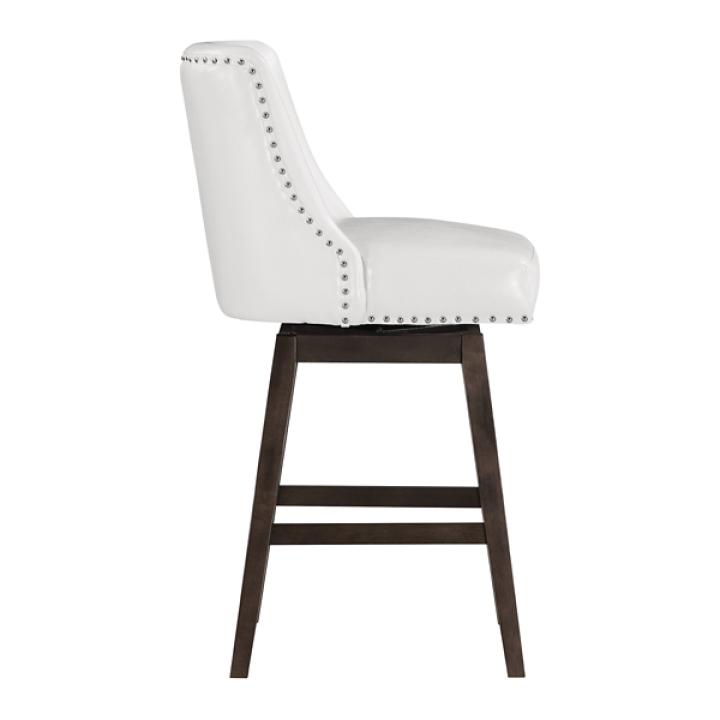 White Faux Leather Grant Swivel Counter Stool