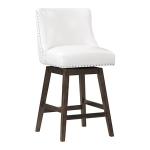 White Faux Leather Grant Swivel Counter Stool