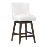 White Faux Leather Grant Swivel Counter Stool