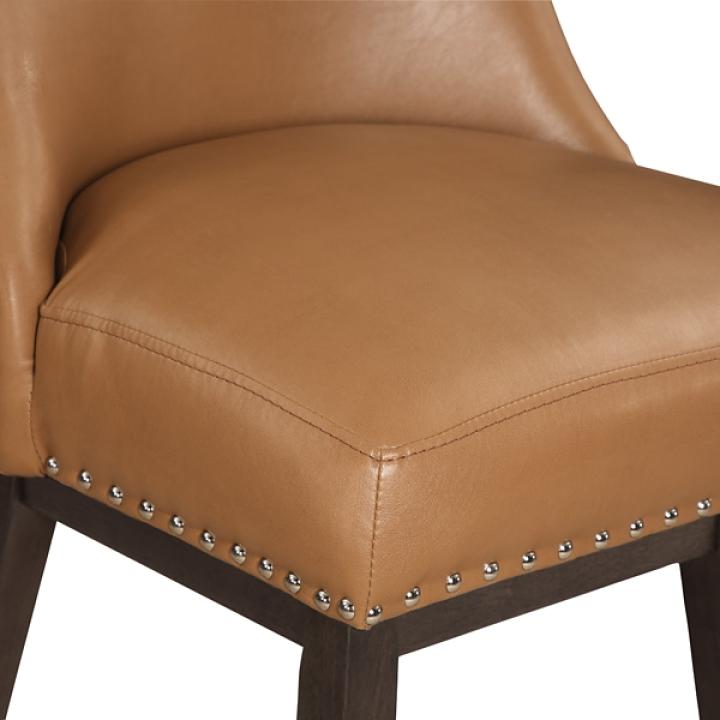 Camel Faux Leather Grant Swivel Counter Stool