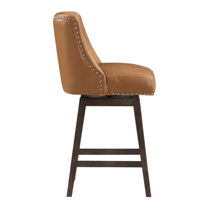 Camel Faux Leather Grant Swivel Counter Stool