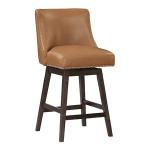 Camel Faux Leather Grant Swivel Counter Stool