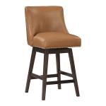 Camel Faux Leather Grant Swivel Counter Stool