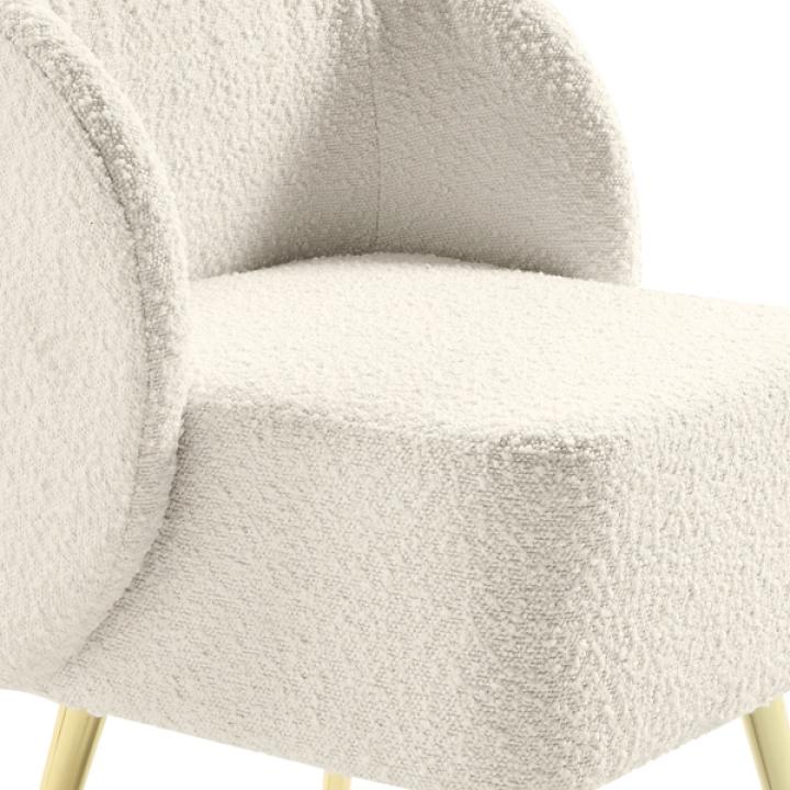 Cream Textured Wingback Accent Chair