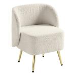 Cream Textured Wingback Accent Chair