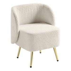 Cream Textured Wingback Accent Chair