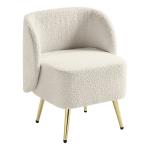 Cream Textured Wingback Accent Chair