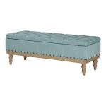 Blue Tufted Traditional Landen Storage Bench