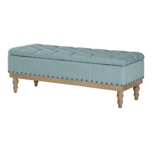 Blue Tufted Traditional Landen Storage Bench