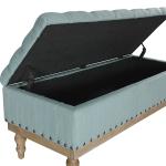 Blue Tufted Traditional Landen Storage Bench