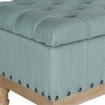 Blue Tufted Traditional Landen Storage Bench