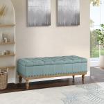 Blue Tufted Traditional Landen Storage Bench