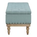 Blue Tufted Traditional Landen Storage Bench