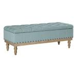 Blue Tufted Traditional Landen Storage Bench
