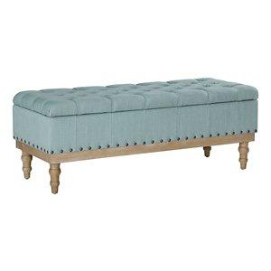 Blue Tufted Traditional Landen Storage Bench