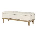 Cream Tufted Traditional Landen Storage Bench