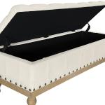 Cream Tufted Traditional Landen Storage Bench