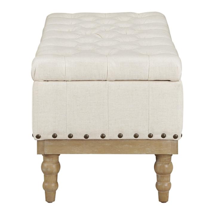 Cream Tufted Traditional Landen Storage Bench