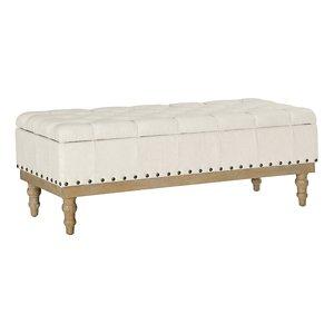 Cream Tufted Traditional Landen Storage Bench