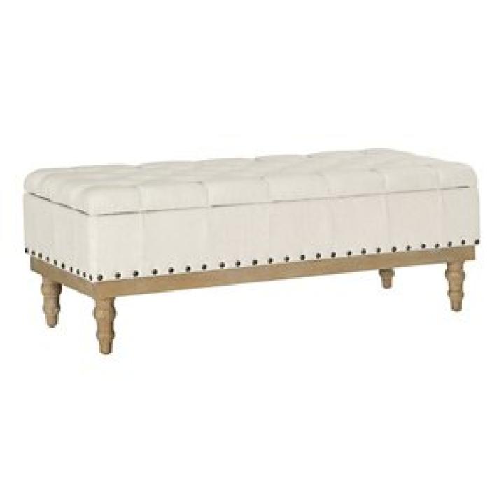 Cream Tufted Traditional Landen Storage Bench