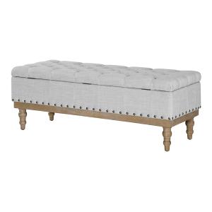 Gray Tufted Traditional Landen Storage Bench
