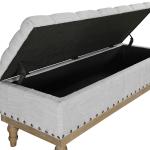 Gray Tufted Traditional Landen Storage Bench