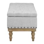 Gray Tufted Traditional Landen Storage Bench