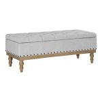 Gray Tufted Traditional Landen Storage Bench